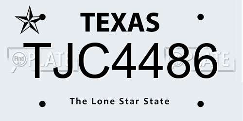 TJC4486 Texas License Plate