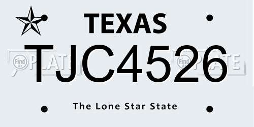 TJC4526 Texas License Plate