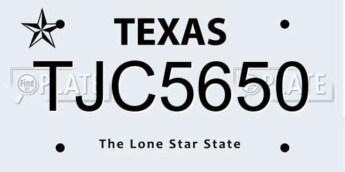 TJC5650 Texas License Plate