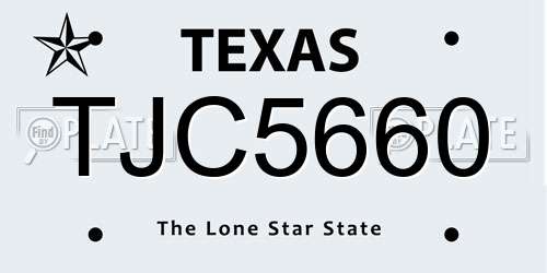 TJC5660 Texas License Plate