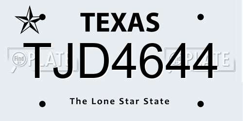 TJD4644 Texas License Plate
