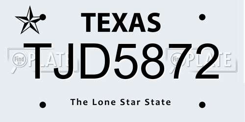 TJD5872 Texas License Plate