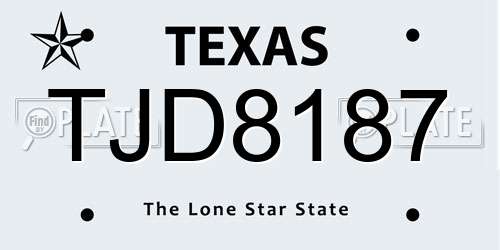 TJD8187 Texas License Plate