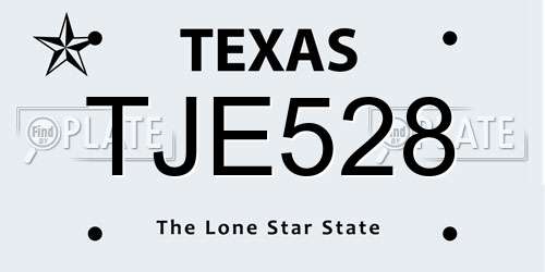 TJE528 Texas License Plate