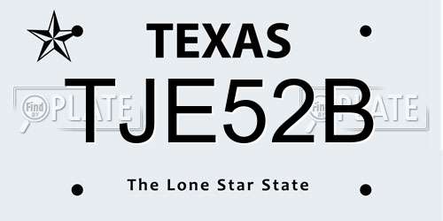 TJE52B Texas License Plate