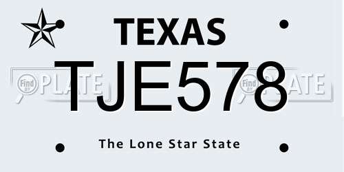 TJE578 Texas License Plate