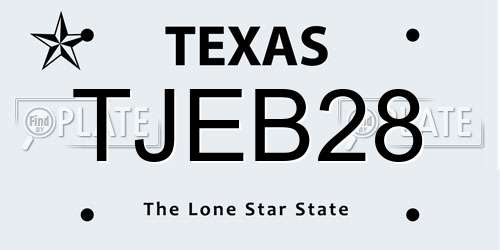 TJEB28 Texas License Plate