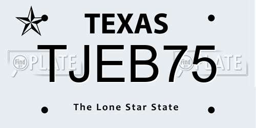 TJEB75 Texas License Plate