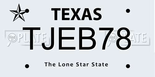 TJEB78 Texas License Plate