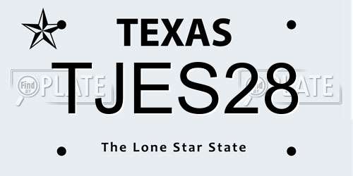 TJES28 Texas License Plate
