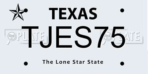 TJES75 Texas License Plate