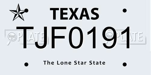 TJF0191 Texas License Plate