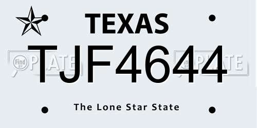 TJF4644 Texas License Plate