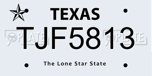 TJF5813 Texas License Plate