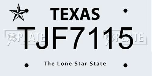 TJF7115 Texas License Plate