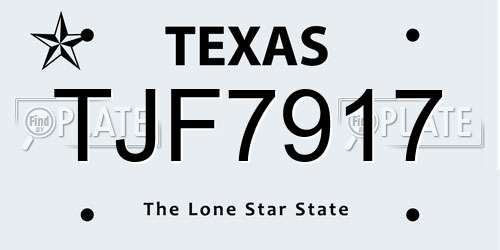 TJF7917 Texas License Plate