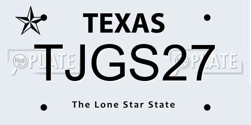 TJGS27 Texas License Plate