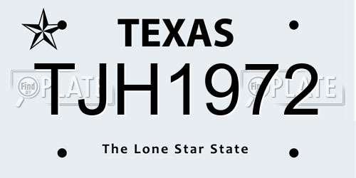 TJH1972 Texas License Plate