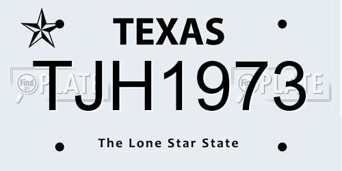 TJH1973 Texas License Plate