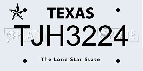 TJH3224 Texas License Plate