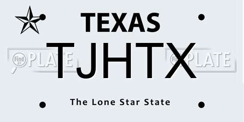TJHTX Texas License Plate