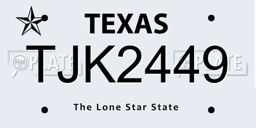 TJK2449 Texas License Plate