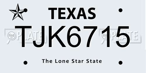 TJK6715 Texas License Plate