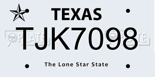 TJK7098 Texas License Plate