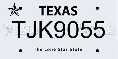 TJK9055 Texas License Plate