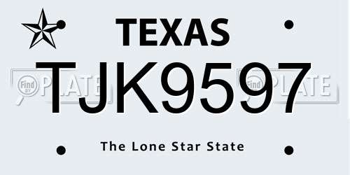 TJK9597 Texas License Plate