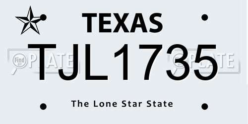TJL1735 Texas License Plate