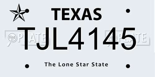 TJL4145 Texas License Plate