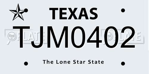 TJM0402 Texas License Plate