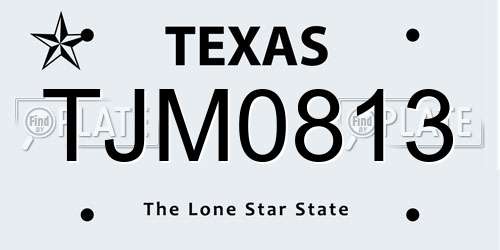TJM0813 Texas License Plate