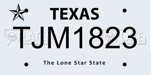 TJM1823 Texas License Plate