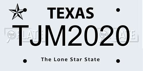 TJM2020 Texas License Plate