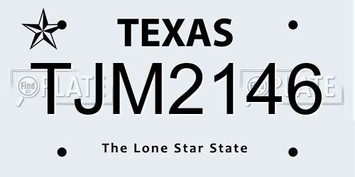 TJM2146 Texas License Plate