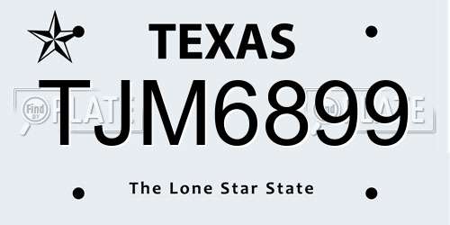 TJM6899 Texas License Plate