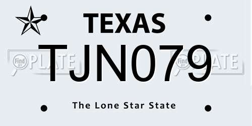 TJN079 Texas License Plate