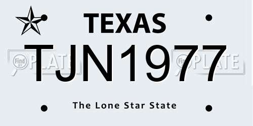 TJN1977 Texas License Plate