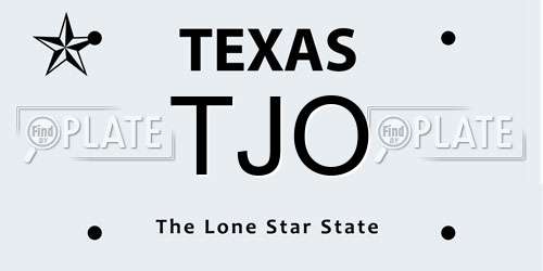 TJO Texas License Plate
