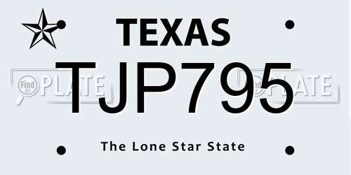 TJP795 Texas License Plate