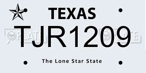 TJR1209 Texas License Plate