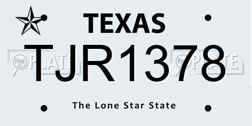 TJR1378 Texas License Plate