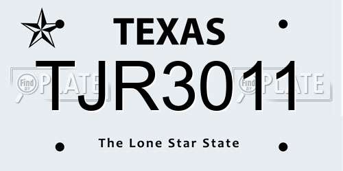 TJR3011 Texas License Plate