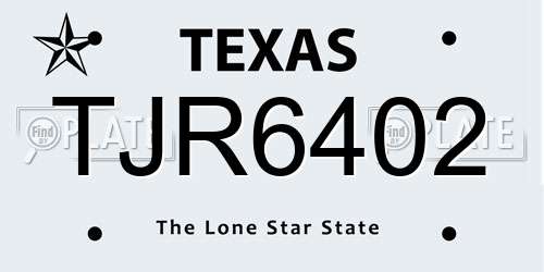 TJR6402 Texas License Plate