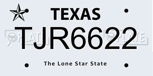 TJR6622 Texas License Plate