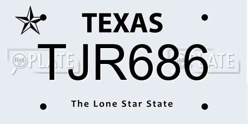 TJR686 Texas License Plate