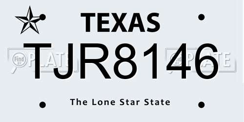 TJR8146 Texas License Plate