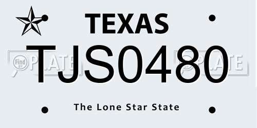 TJS0480 Texas License Plate